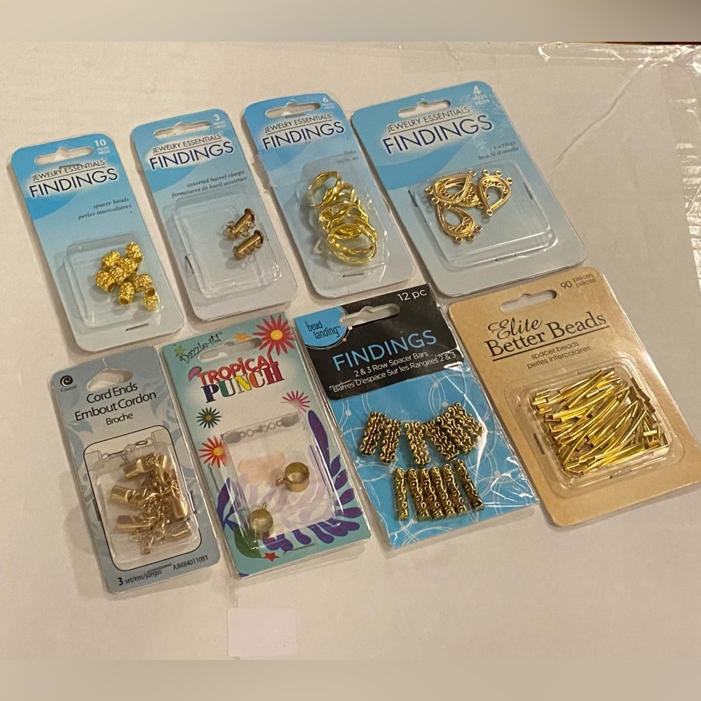 NEW. Assortment of gold jewelry making supplies